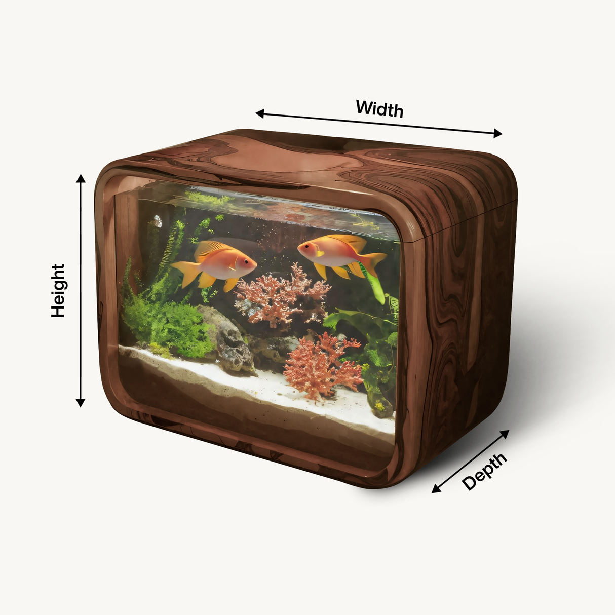 Modern Aquarium Nightstand With Storage For Bedroom And Living Room Display