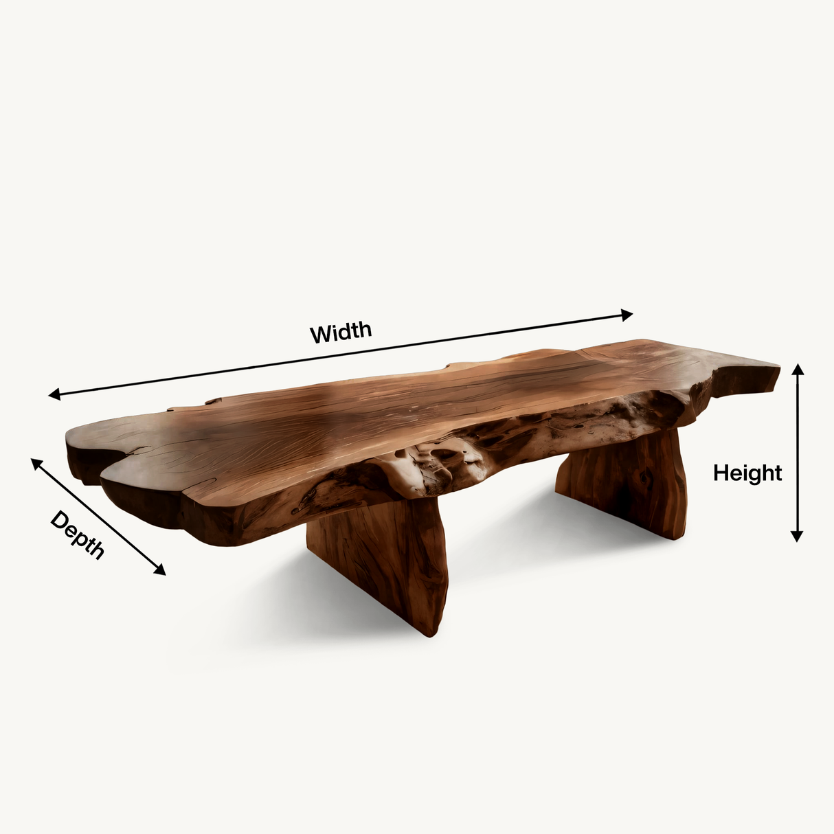Live Edge Coffee Table With Organic Slab For Living Room And Interior
