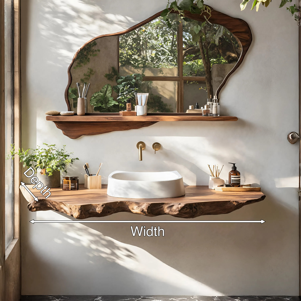 Handcrafted Wooden Vanity For Natural Bathroom Style