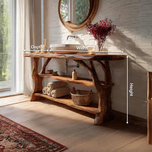 Farmhouse Handcrafted Live Edge Bathroom Vanity For Bathroom Decor