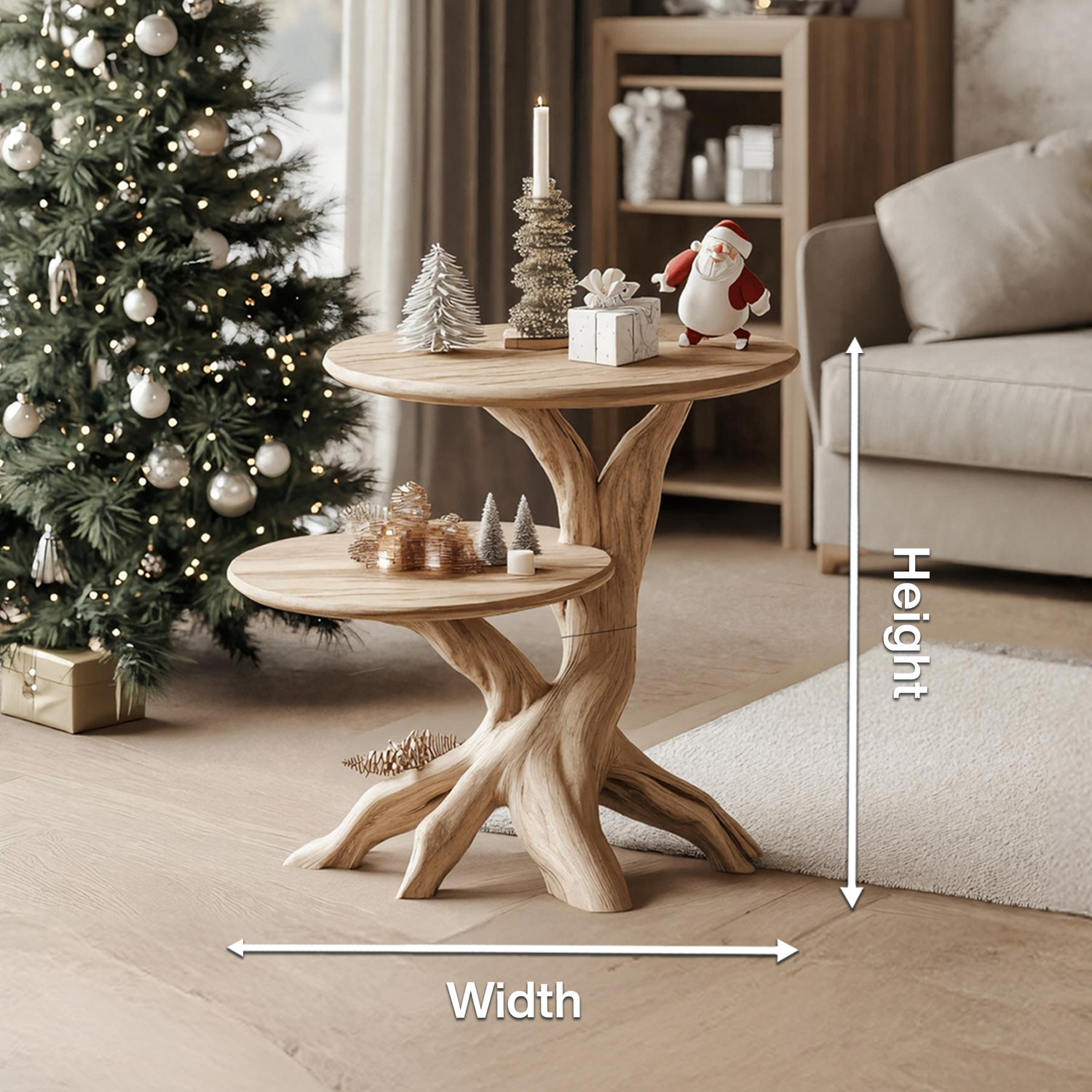 Mid Century Solid Wood End Table For Living Room Holiday Furniture