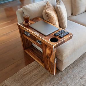 Rustic Handcrafted Wooden Armrest For Sofa Decor