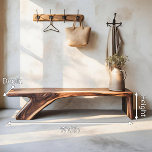 Architectural Bench With Sculpted Z Base For Entryway