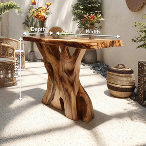 Modern Solid Wood Console Table Live Edge Design For Entryway Decor