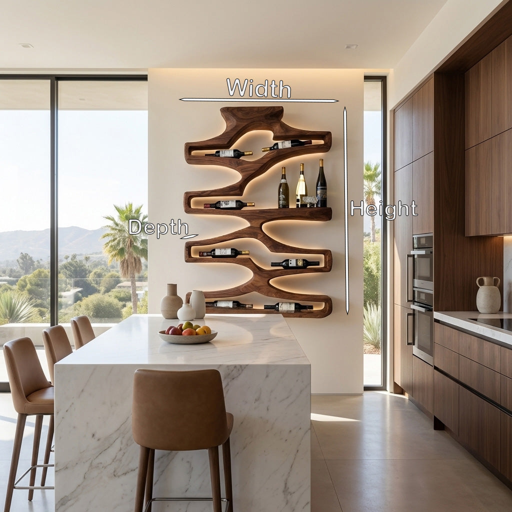 Contemporary Wall Wine Storage Natural Wood For Dining Room