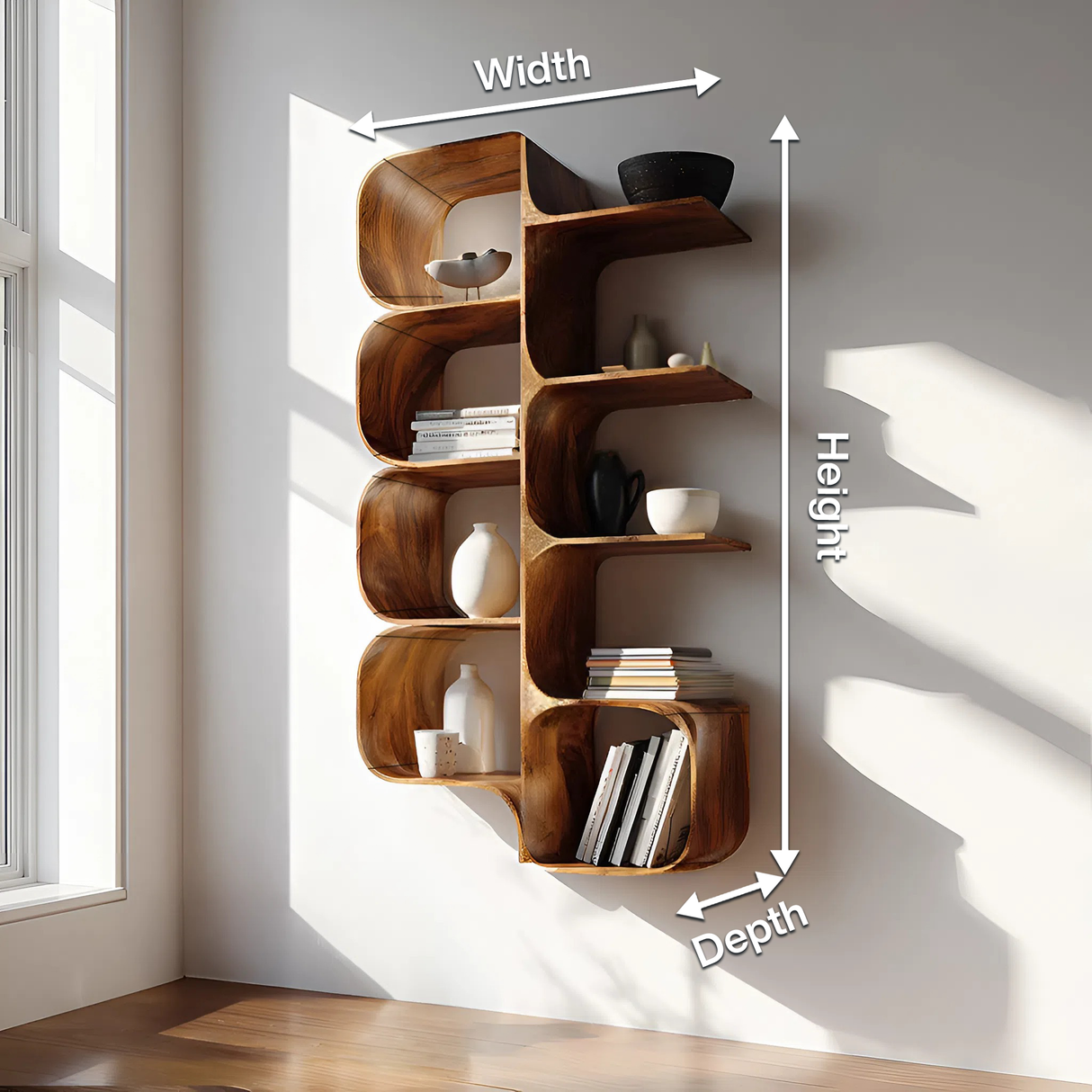 Minimalist Wooden Kitchen Display Shelf For Pantry Organizer