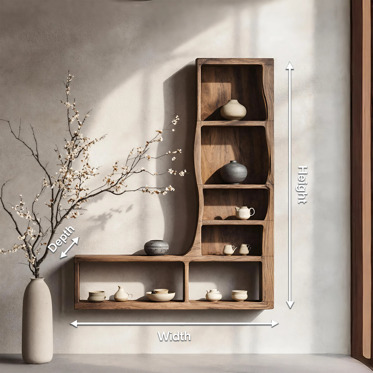 Handcrafted Solid Wood Bookshelf For Decor And Storage