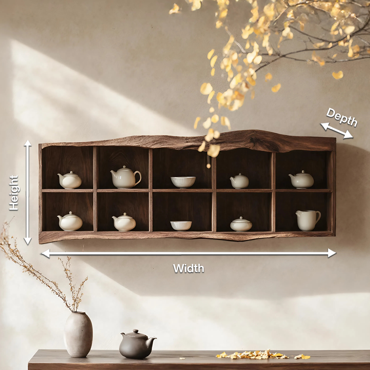 Handcrafted Live Edge Floating Shelf For Living Room Use