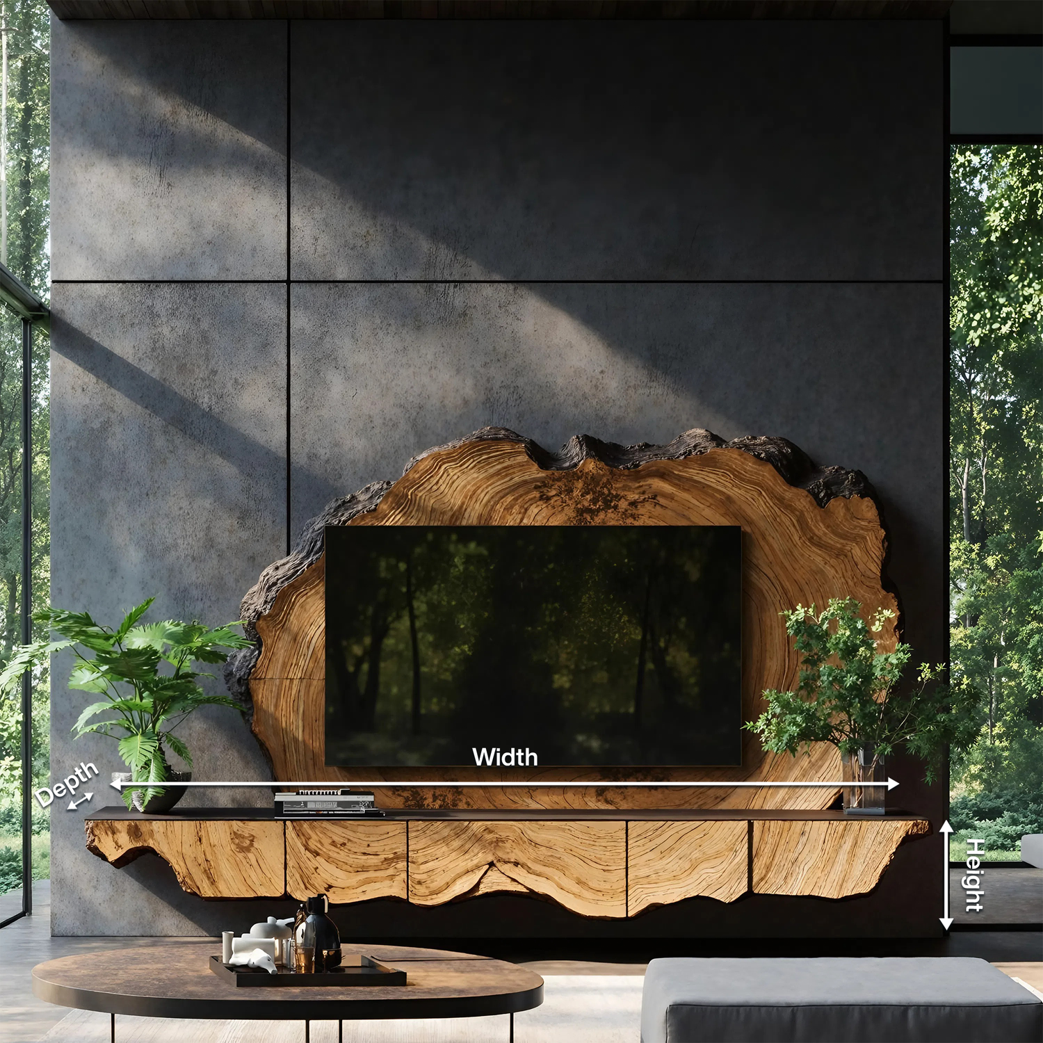 Handcrafted TV Cabinet For Rustic Entryway Style