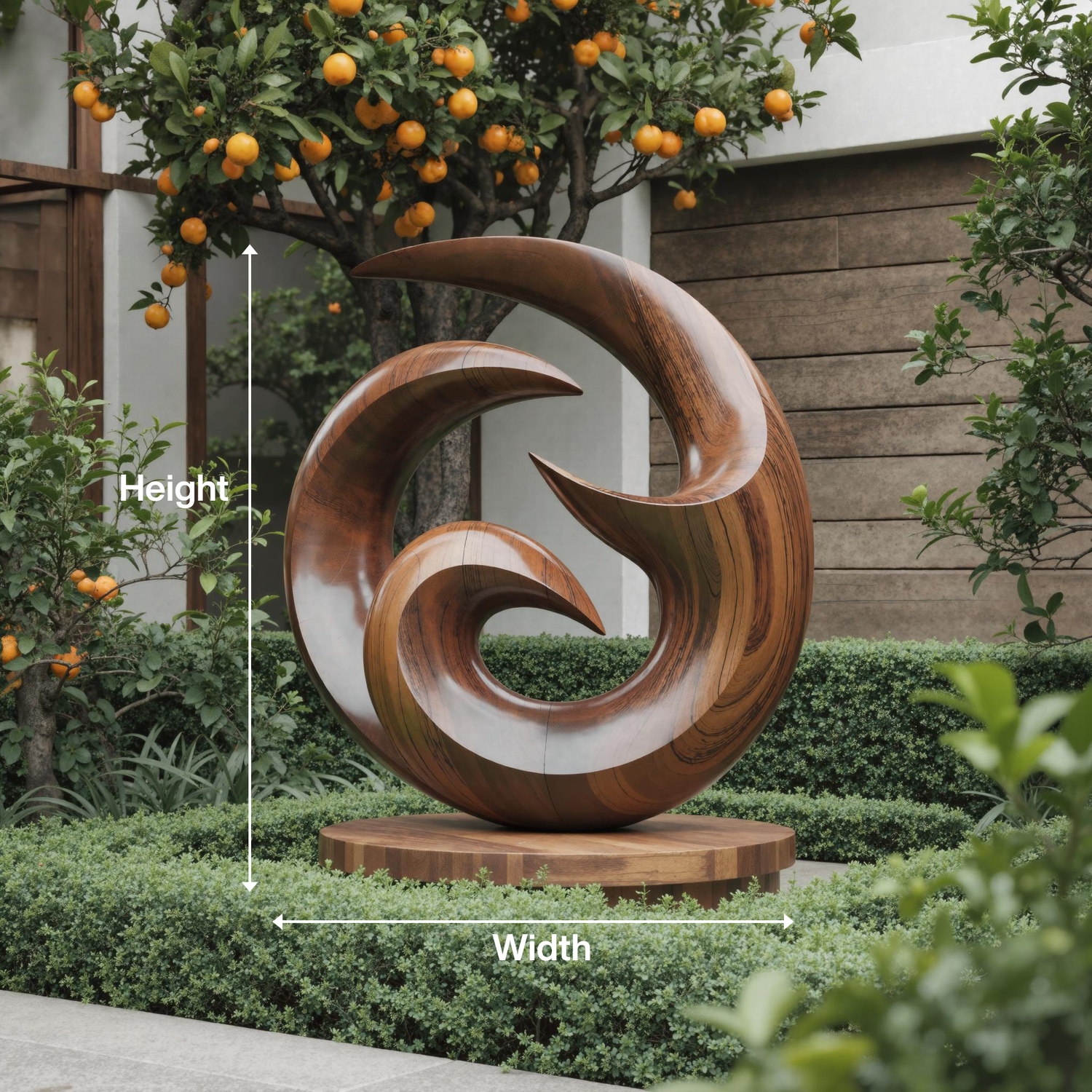 Farmhouse Abstract Wooden Sculpture For Living Room