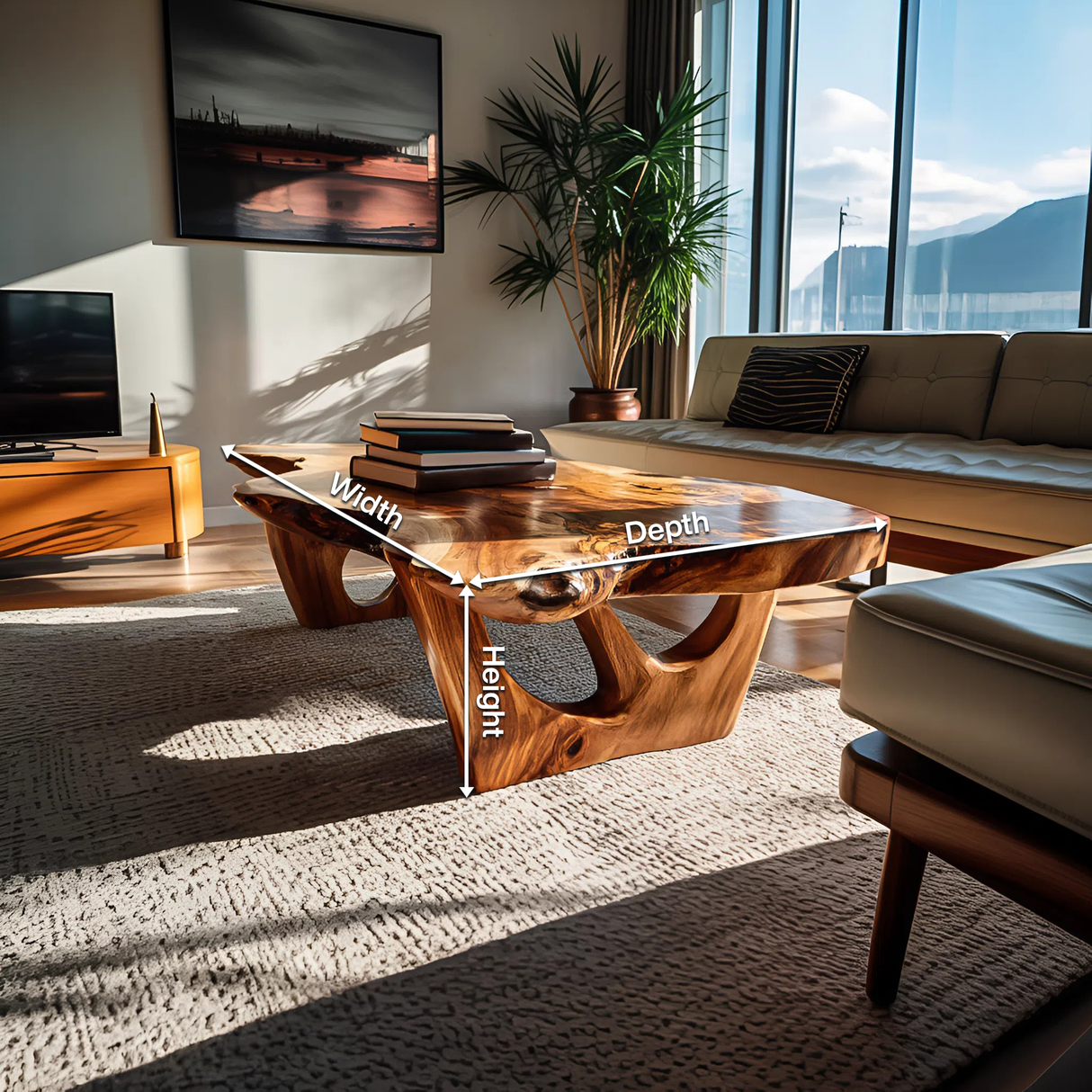 Contemporary Sculptural Coffee Table For Modern Living Room