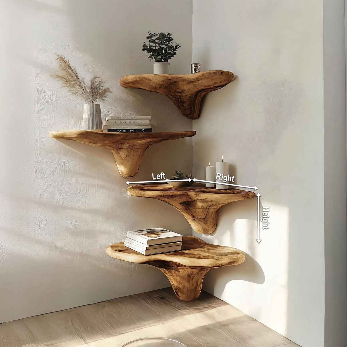 Modern Solid Wood Mushroom Shelf For Bedroom Furniture Decor