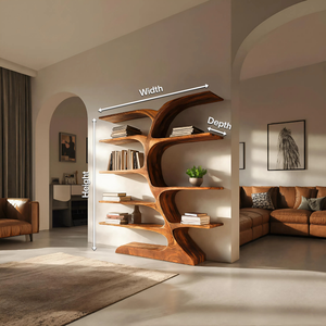 Organic Curved Bookshelf For Open Space