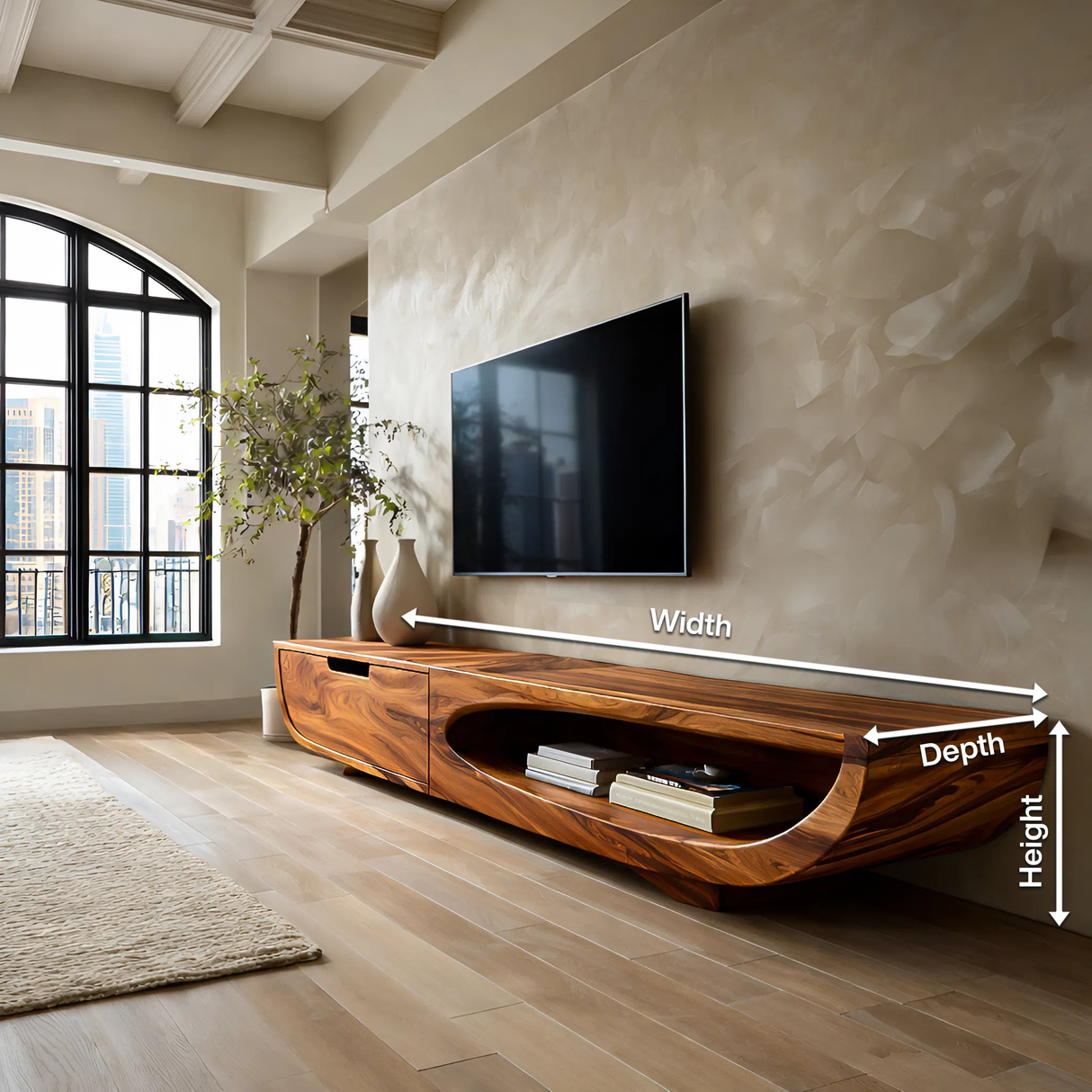 Modern TV Cabinet With Integrated Drawers For Living Room