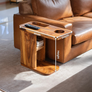 Mid Century Live Edge Side Table For Living Room Decor