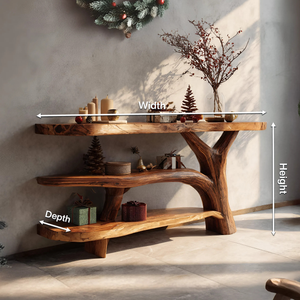 Handcrafted Solid Wood Console Table For Xmas Furniture Entryway Design