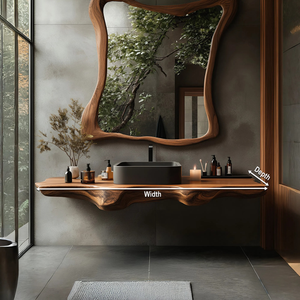 Mid Century Solid Wood Vanity For Sleek Bathroom