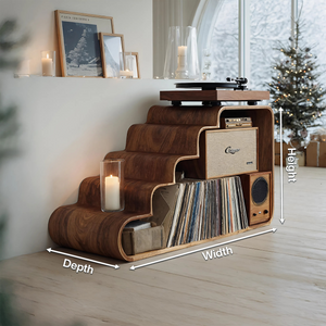 Modern Wooden Record Stand For Bedroom Christmas Decoration