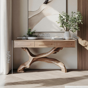 Mid Century Live Edge Entryway Table For Bedroom Rustic Accent