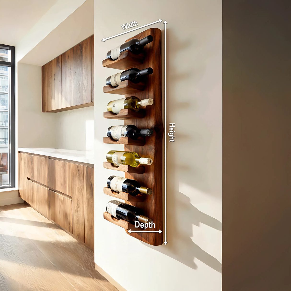 Vertical Wine Rack Wall Mounted For Dining Or Home Bar