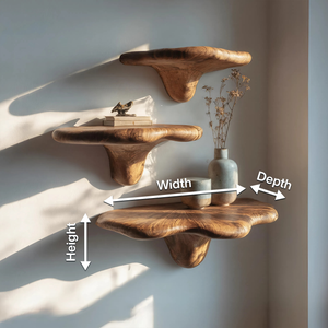 Farmhouse Live Edge Mushroom Shelf For Natural Furniture Decor Style