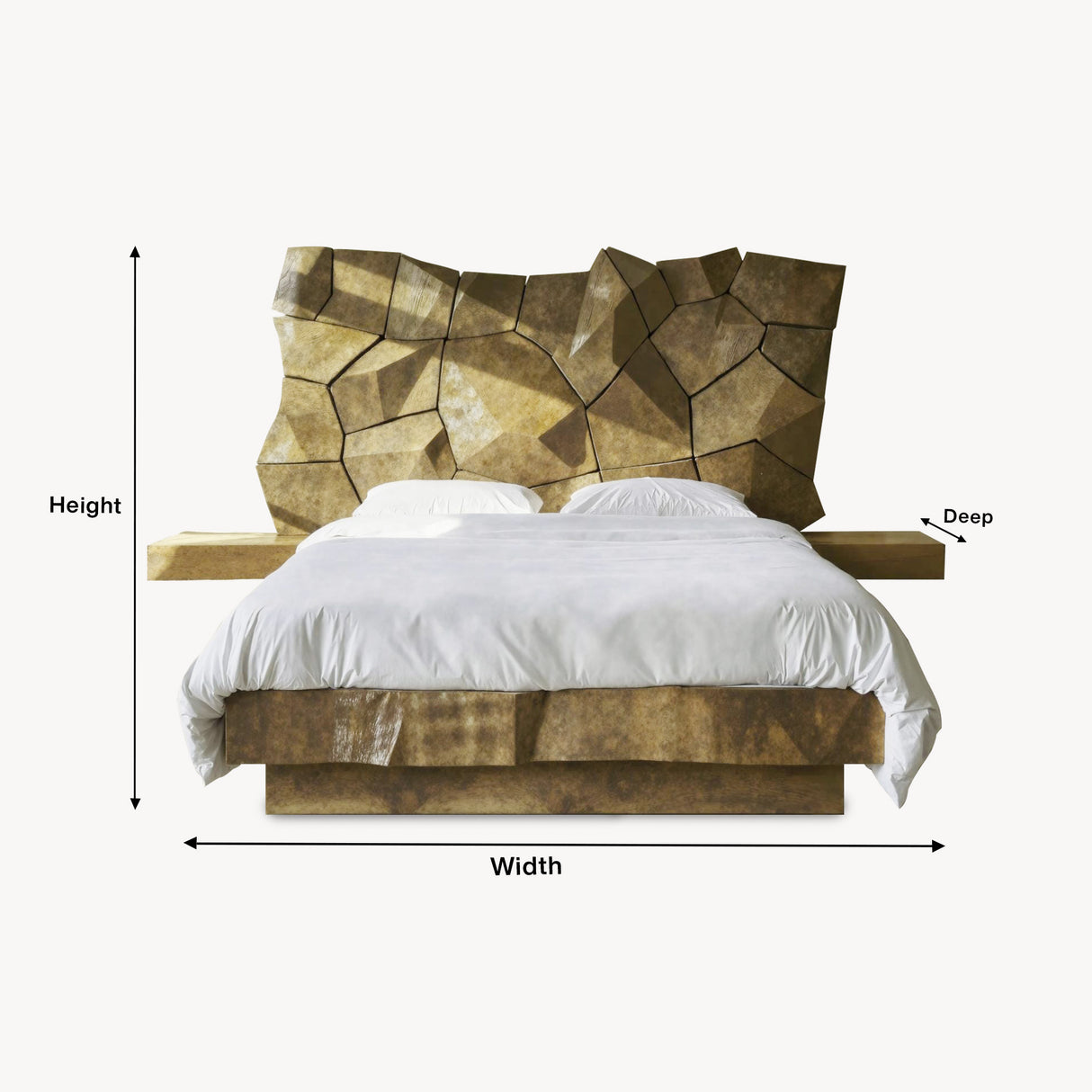Modern Geometric Headboard Panel For King Or Queen Bed