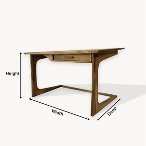 Mid Century Modern Desk With Drawer For Home Office And Workspace