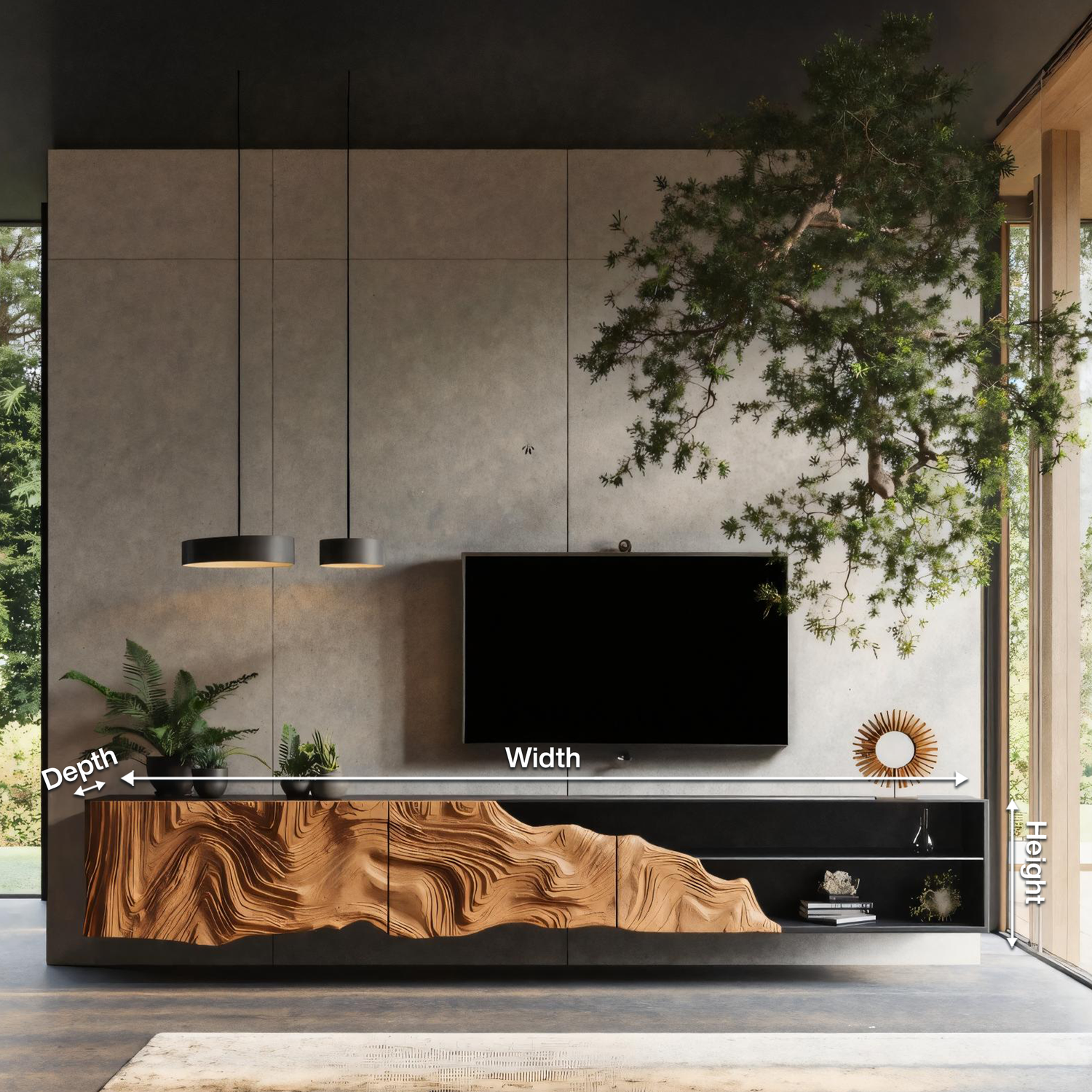 Handcrafted Rustic TV Stand For Entryway Setup