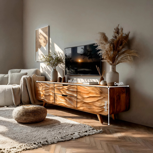 Handcrafted TV Stand With Stylish Storage For Living Room