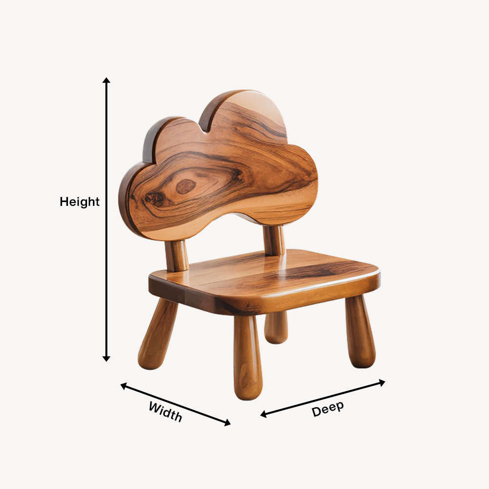 Whimsical Cloud Shaped Kids Chair For Montessori Nursery Or Playroom