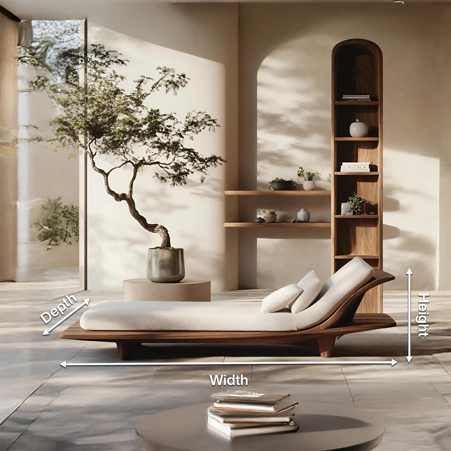 Rustic Solid Wood Garden Daybed For Bedroom Furniture Decoration