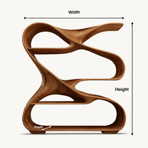 Modern Sculptural Wooden Bookshelf For Living Room Or Office Display