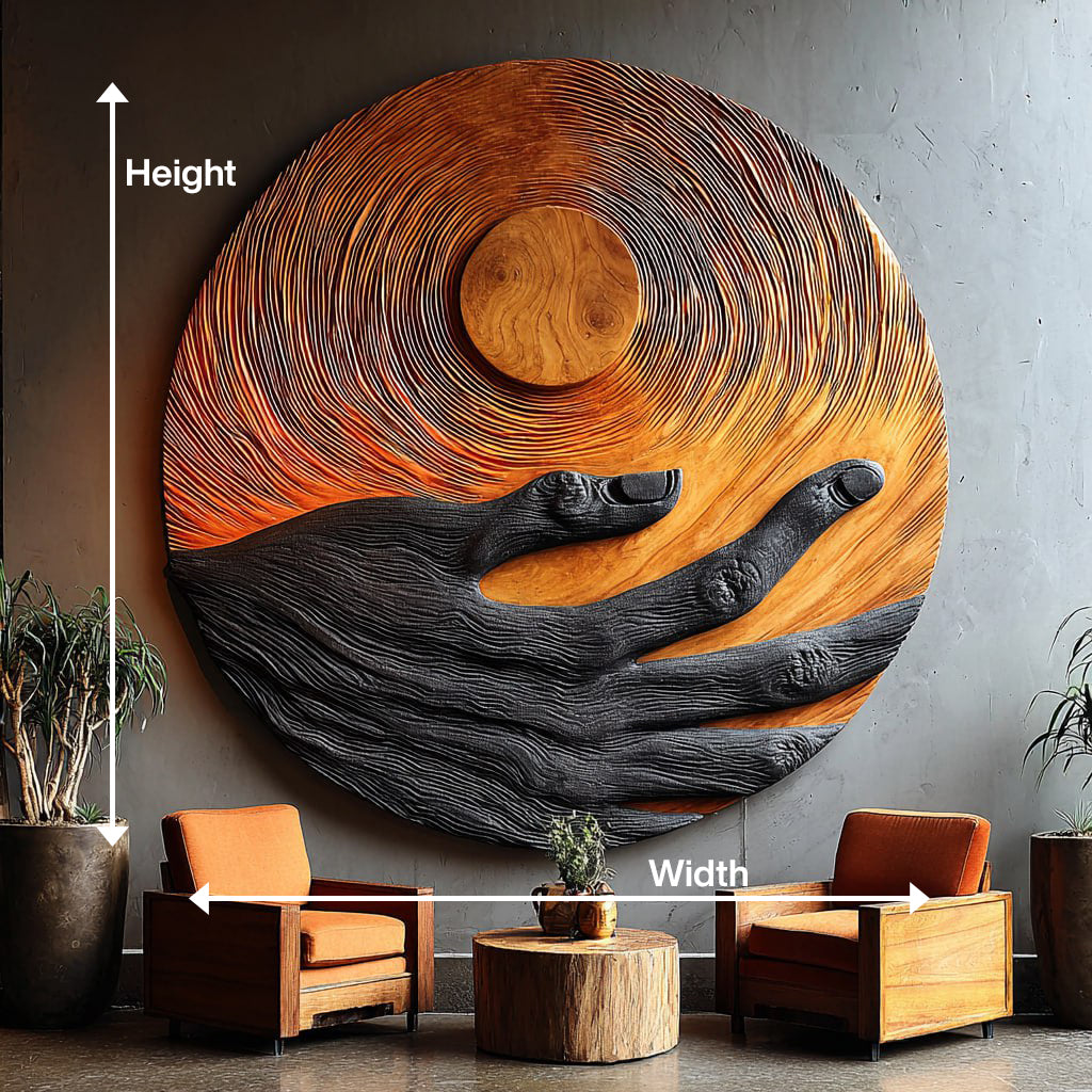 Mid Century Wooden Wall Art Sculpture For Modern Living Room
