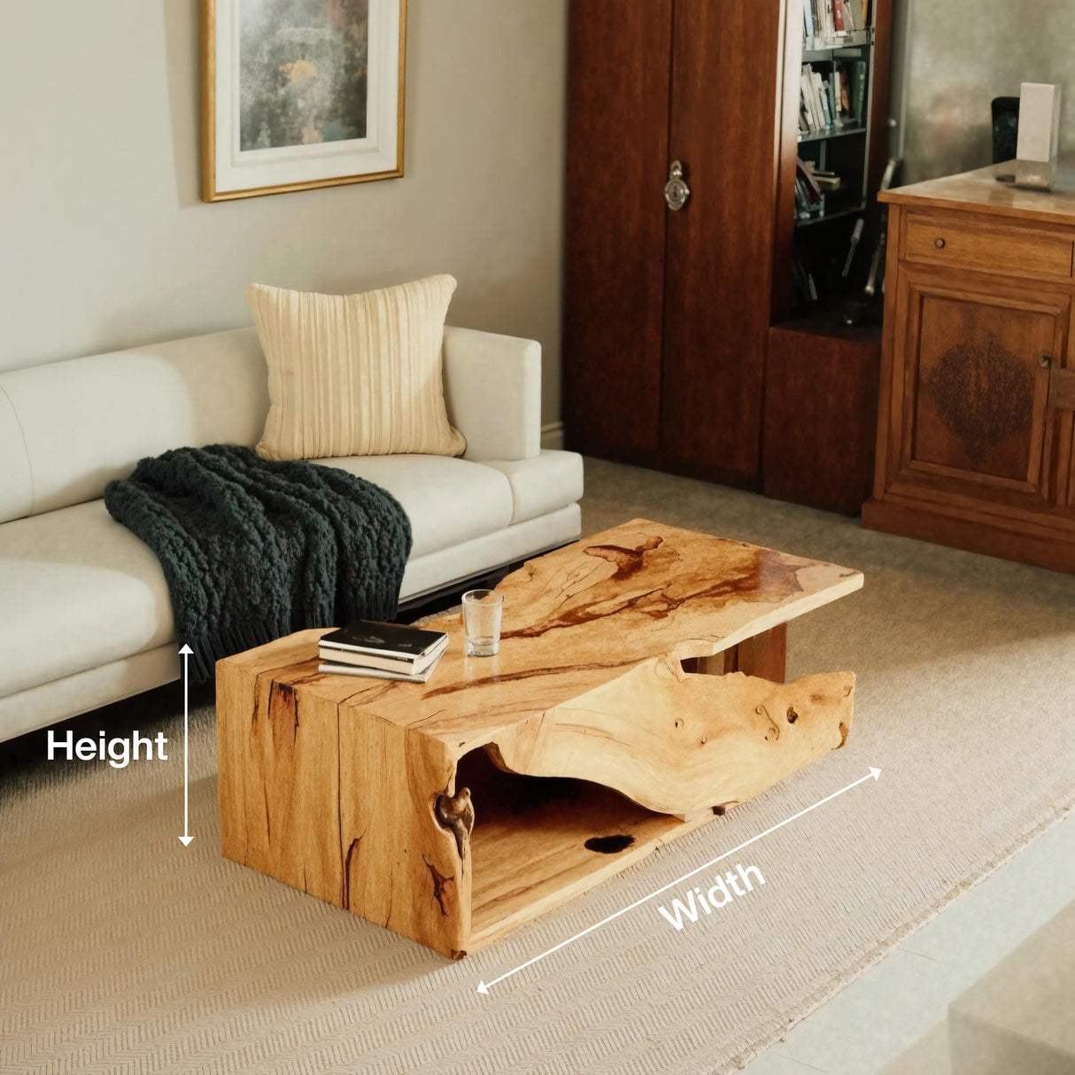Modern Organic Live Edge Coffee Table For Living Room