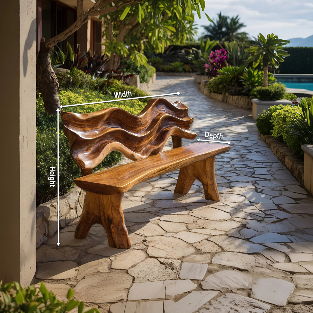 Rustic Live Edge Bench For Entryway Accent Seating