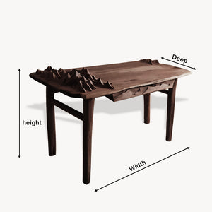 Mountain Carving Desk With 3D Detail For Studio Office And Reading Corner