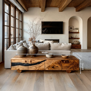 Farmhouse Live Edge TV Cabinet For Rustic Bedroom Decor