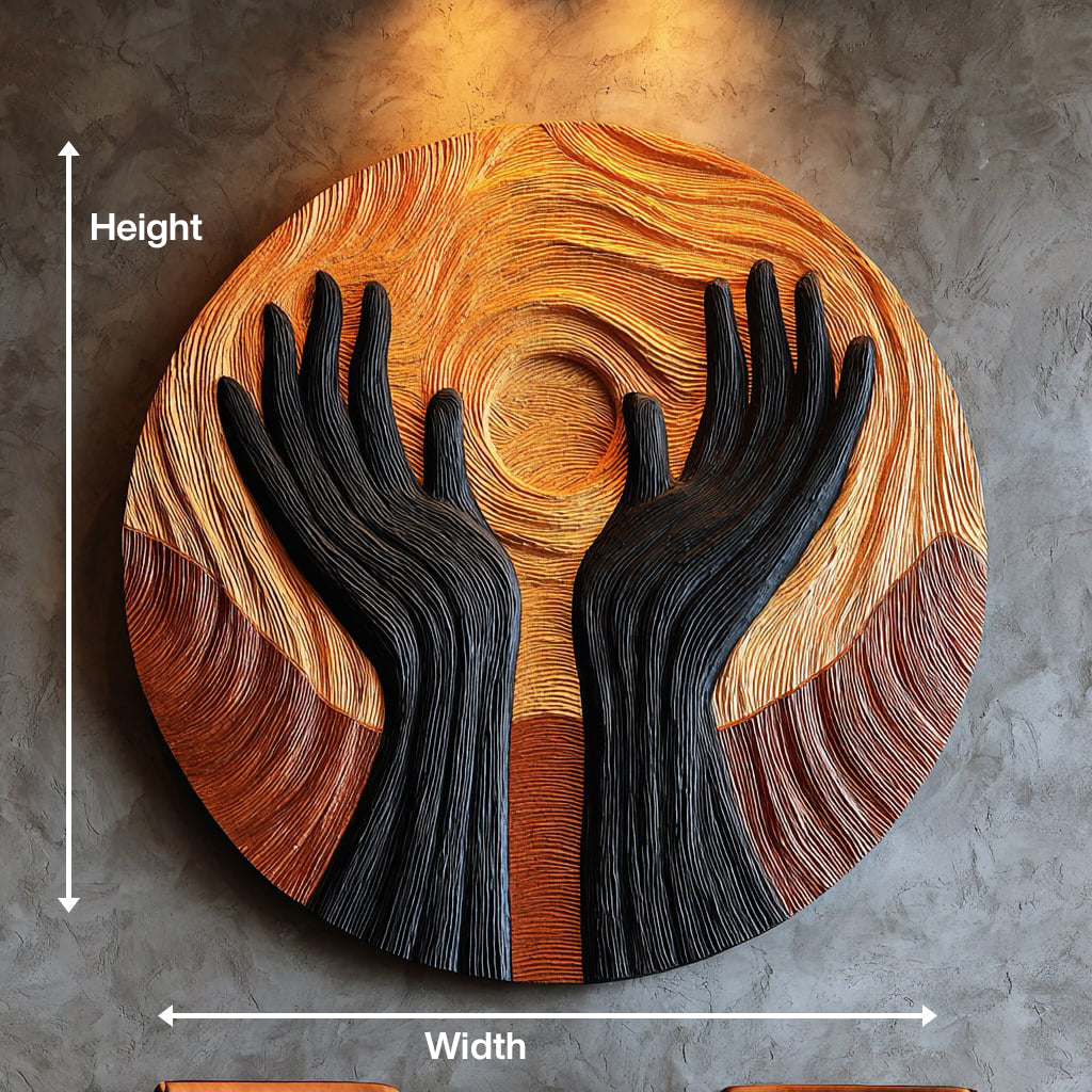 Handcrafted Solid Wood 3D Sculpture Wall Decor For Living Room