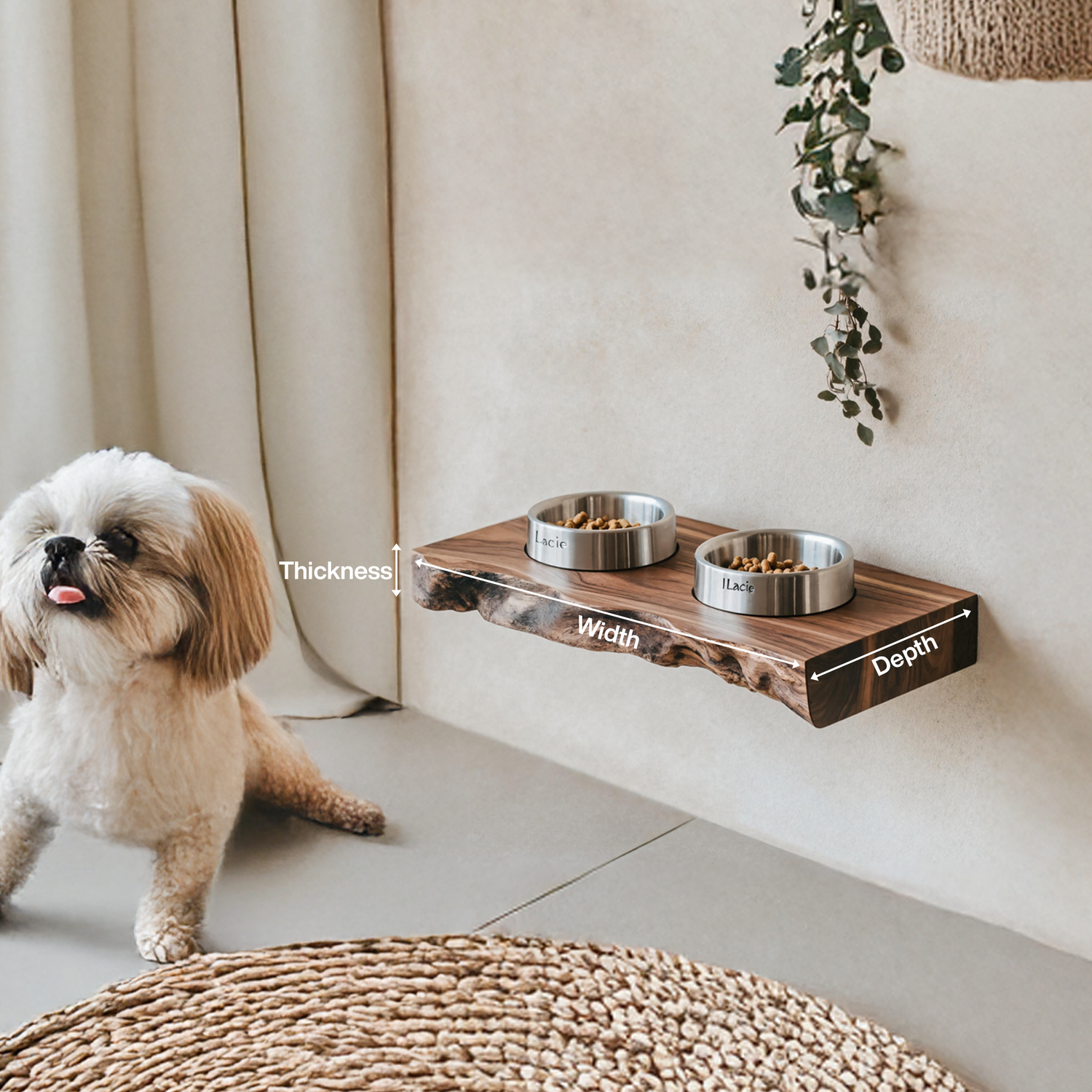 Rustic Dog Bowl Stand Handmade For Kitchen Area