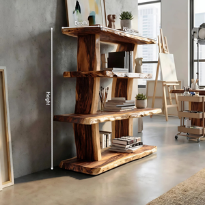 Contemporary Wood Bookshelf For Living Room Storage And Modern Decor