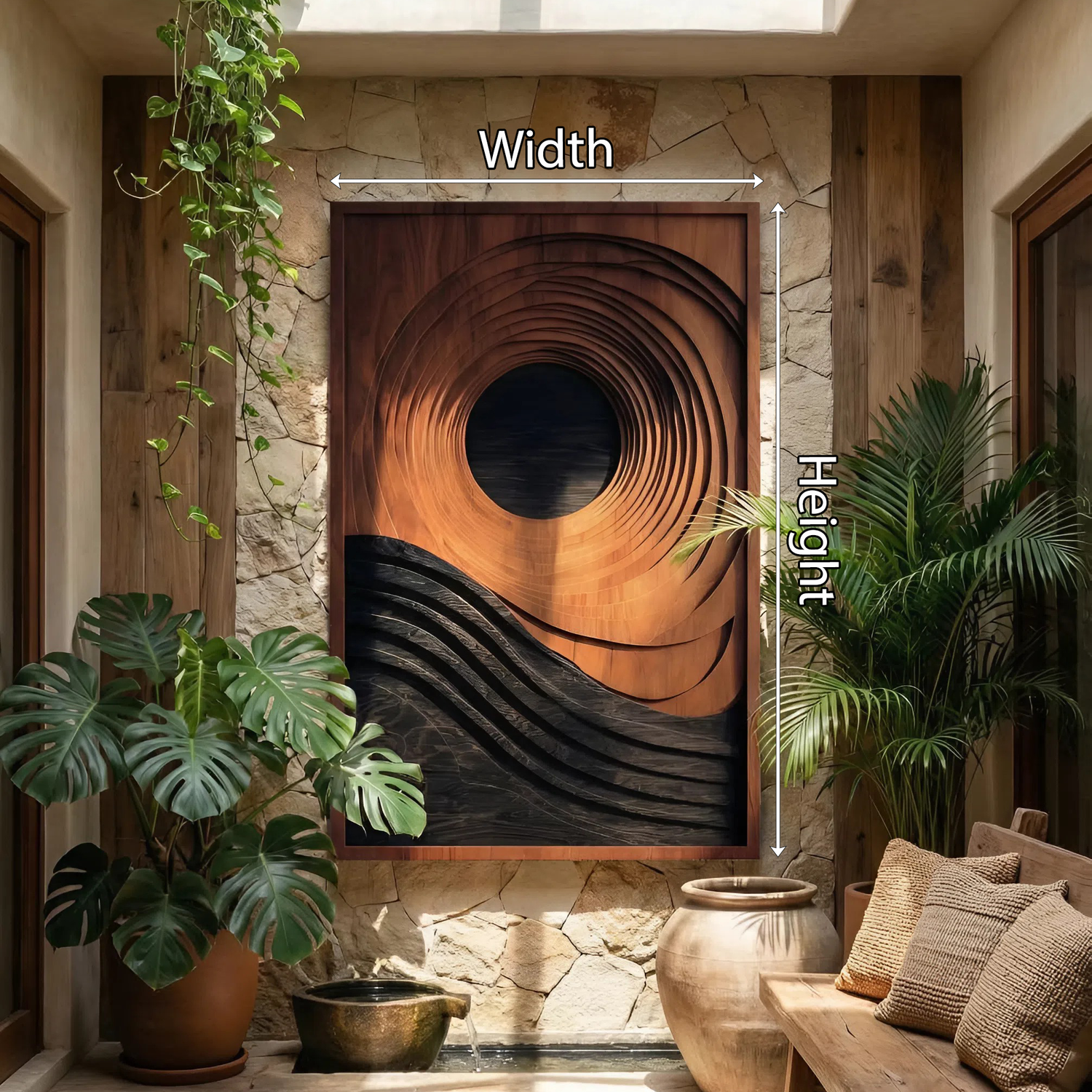 Minimalist Organic Wall Sculpture For Bathroom Decor