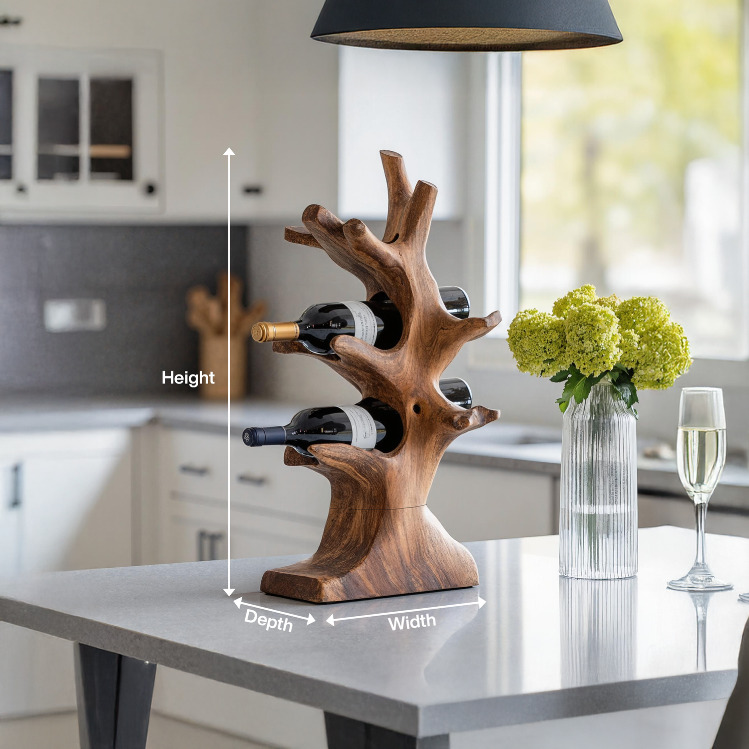 Rustic Wine Stand For Living Room Natural Wood Vibe