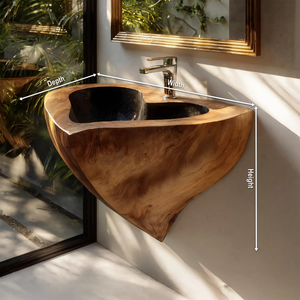 Mid Century Solid Wood Vanity Sink For Modern Bathroom Furniture Decor