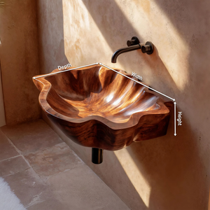 Modern Wooden Live Edge Wood Basin For High End Furniture Decor