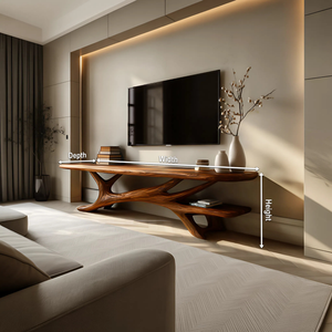 Modern TV Stand Curved Design For Living Room