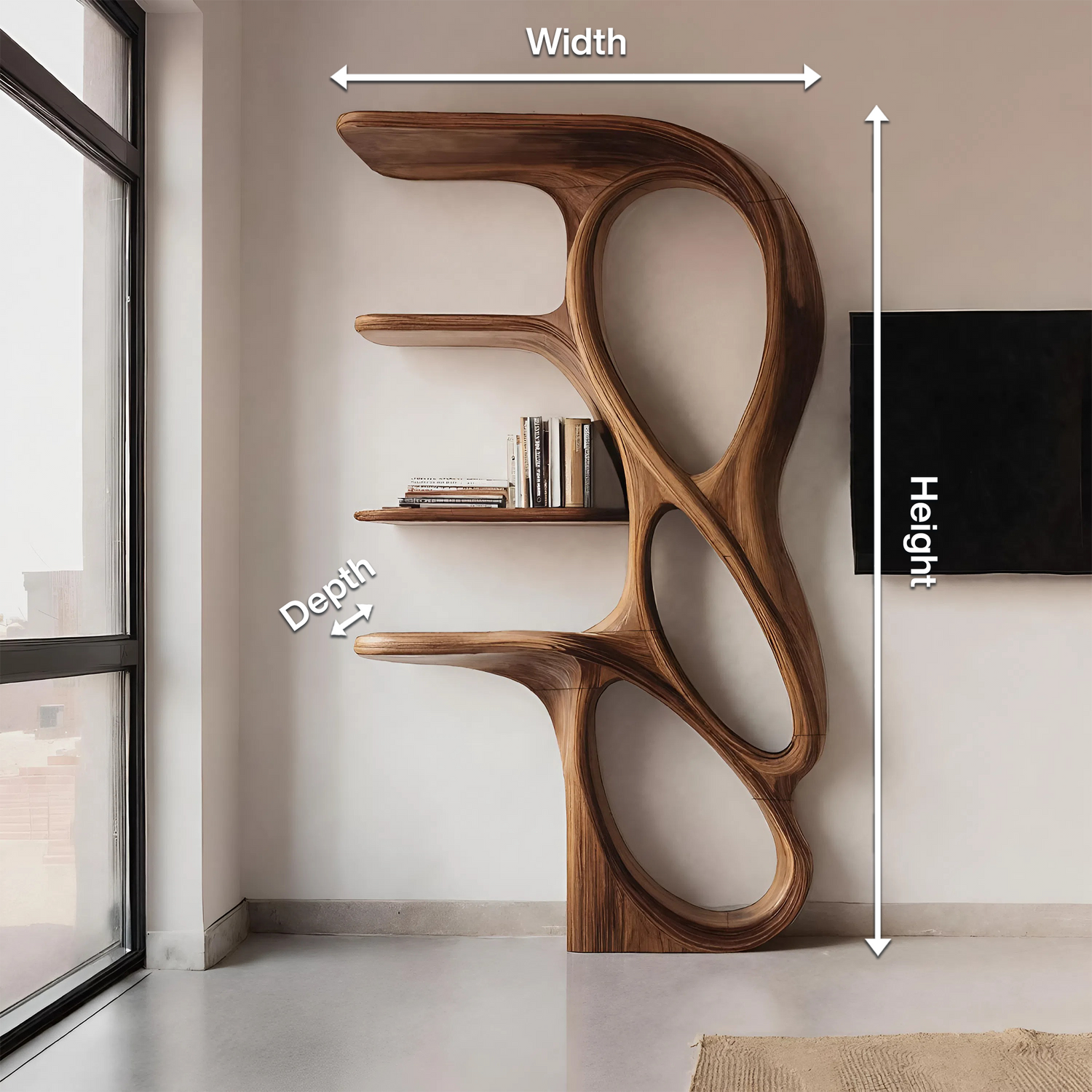 Contemporary Art Bookshelf For Living Room Decor