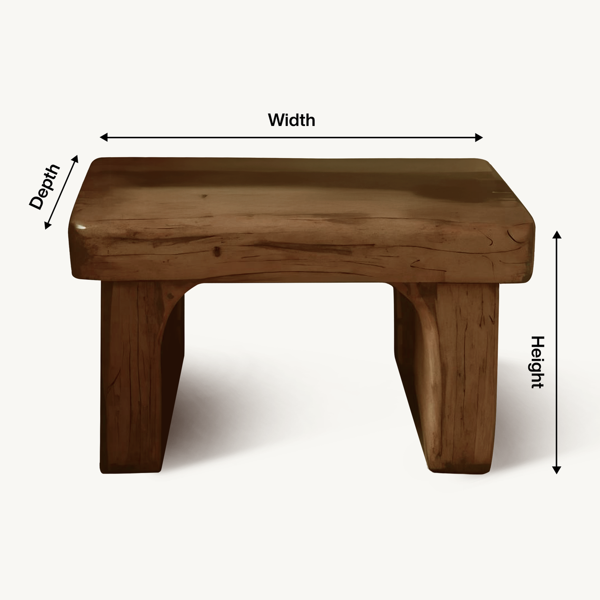 Rustic Nightstand Low Bedside Table With Shelf For Bedroom And Meditation