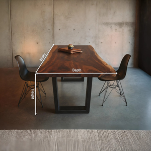 Kitchen Decor Mid Century Wooden Live Edge Dining Table