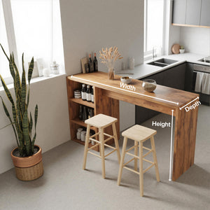 Warm Bar Table With Storage For Compact Kitchen