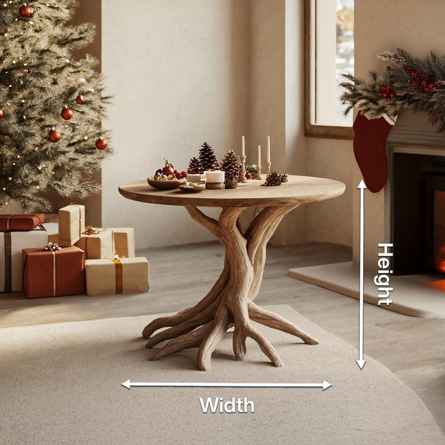 Handcrafted Solid Wood End Table For Entryway Design Festive Furniture